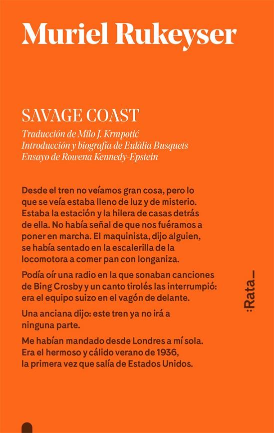SAVAGE COAST (CASTELLA) | 9788416738113 | RUKEYSER, MURIEL