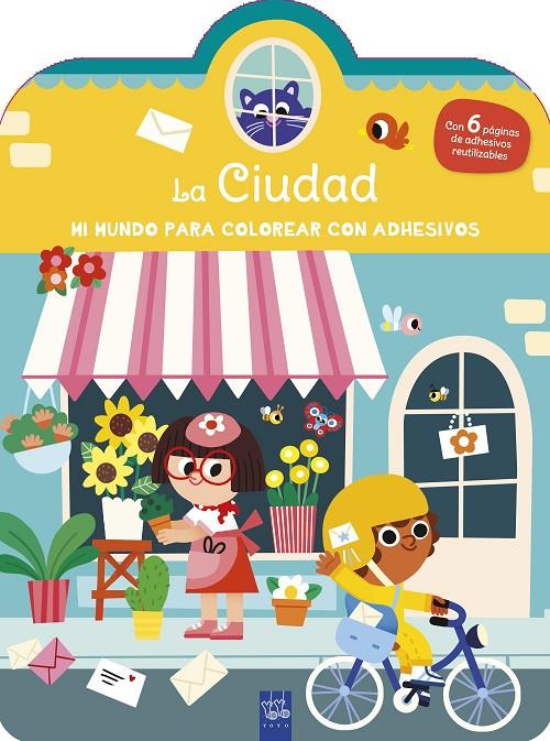 MI MUNDO PARA COLOREAR CON ADHESIVOS : LA CIUDAD | 9788408296850