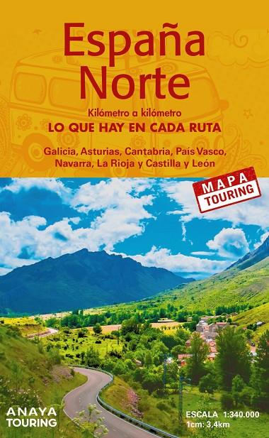 MAPA DE CARRETERAS ESPAÑA NORTE 1:340.000 (DESPLEGABLE) | 9788491585565