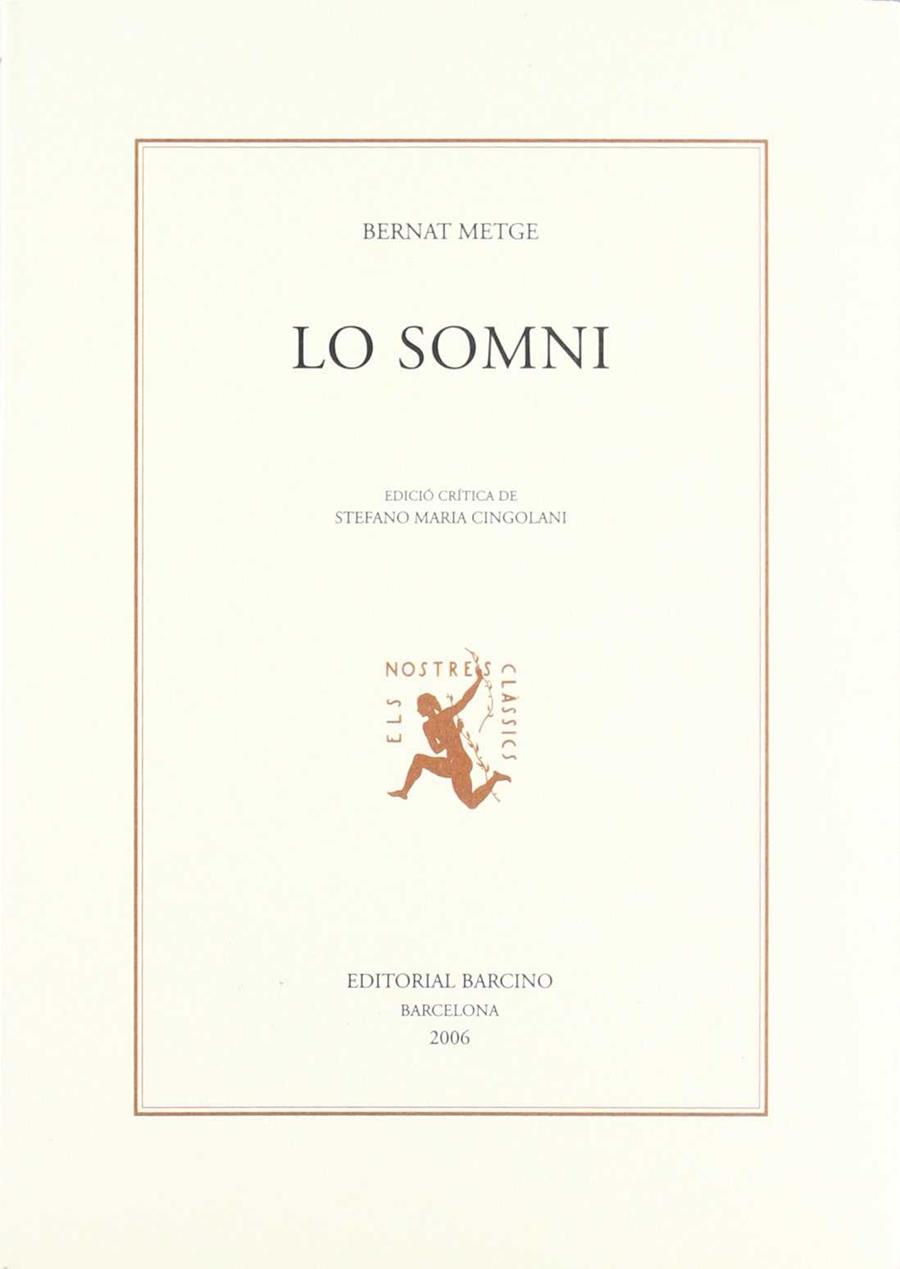 LO SOMNI -NOVA EDICIO- | 9788472267206 | METGE, BERNAT