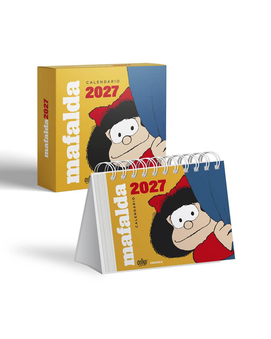 CALENDARI 2027 : MAFALDA SOBRETAULA CAIXA GROC | 9786316693945 | QUINO