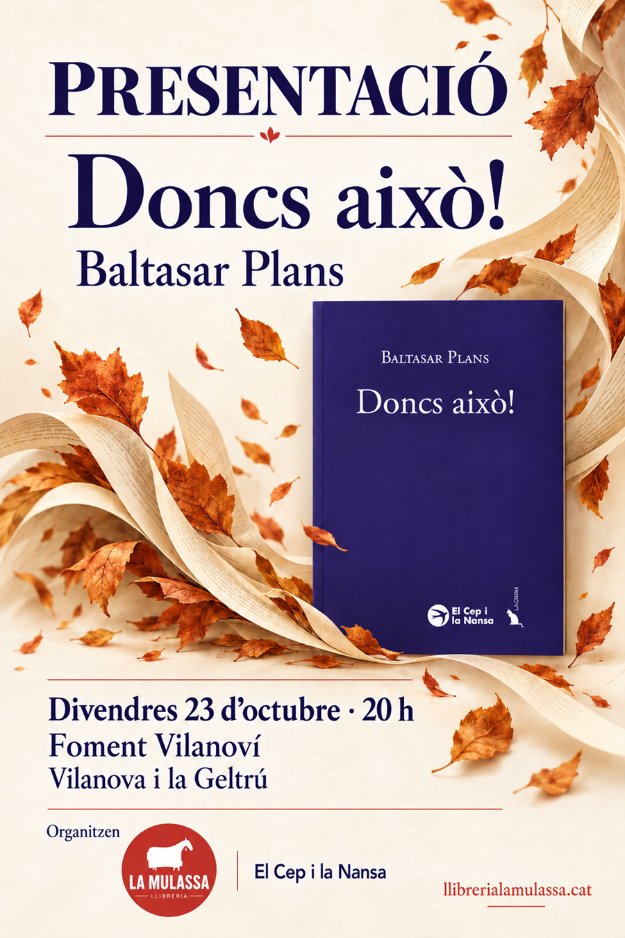 PRESENTACIÓ "DONCS AIXÒ!" DE BALTASAR PLANS - 