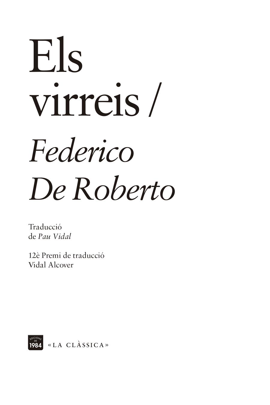 VIRREIS, ELS | 9788416987832 | DE ROBERTO, FEDERICO