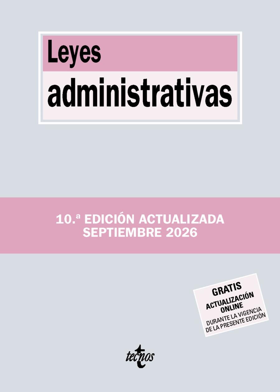 LEYES ADMINISTRATIVAS (09/2026 ) | 9788430994519 | EDITORIAL TECNOS