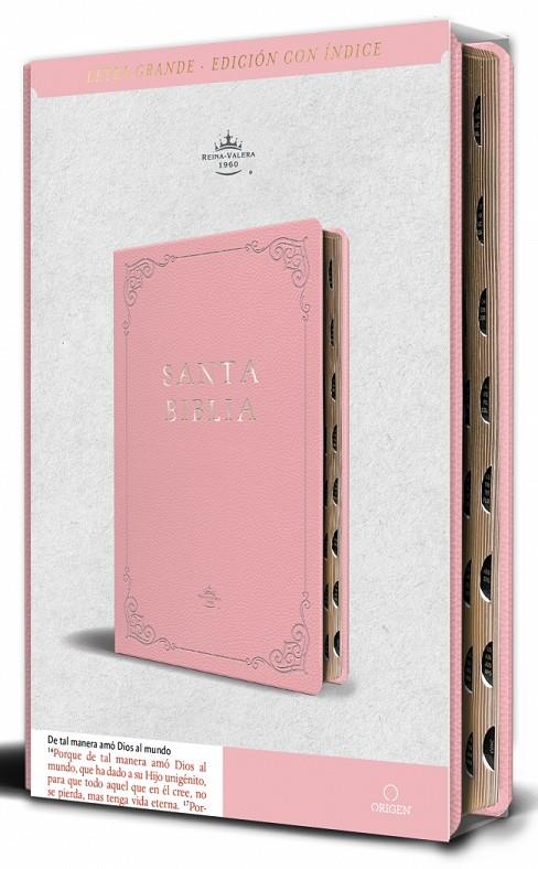 BIBLIA RVR 1960 SIMIL PIEL ROSADA TAMAÑO MANUAL NOMBRES DE DIOS | 9798890982131