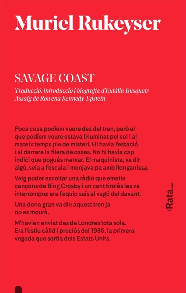SAVAGE COAST (CATALA) | 9788416738106 | RUKEYSER, MURIEL