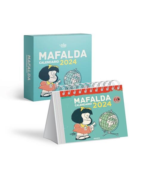 CALENDARIO MAFALDA 2024, ESCRITORIO TURQUESA CON CAJA | 9789878935676 | QUINO