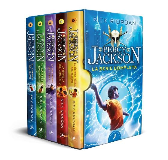 PACK : EL LADRÓN DEL RAYO ; EL MAR DE LOS MONSTRUOS ; LA MALDICIÓN DEL TITÁN ; LA BATALLA DEL LABERINTO ; EL ÚLTIMO HÉROE DEL OLIMPO | 9788418173721 | RIORDAN, RICK