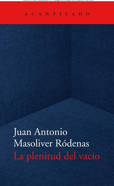 PLENITUD DEL VACÍO, LA | 9788418370779 | MASOLIVER RÓDENAS, JUAN ANTONIO