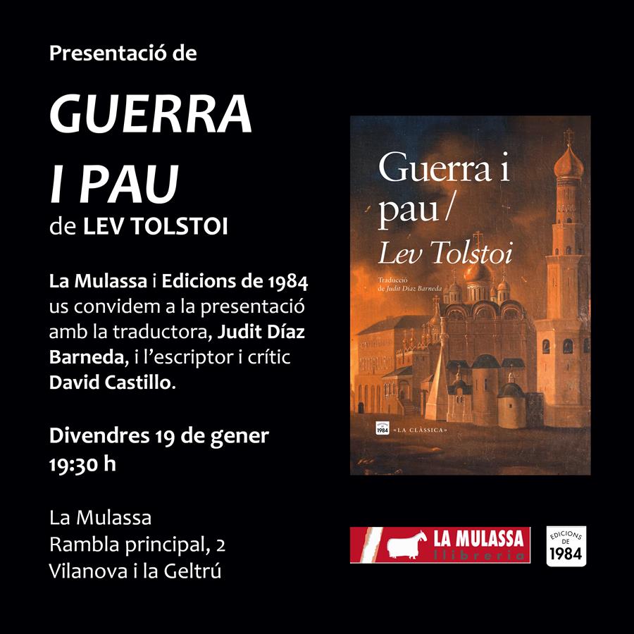PRESENTACIÓ "GUERRA I PAU" DE LEV TOLSTOI - 