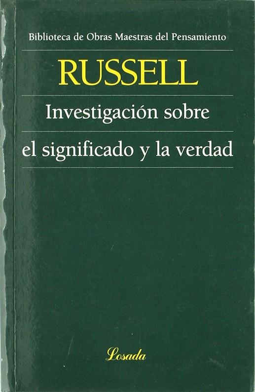 INVESTIGACION SOBRE EL SIGNIFICADO Y LA VERDAD | 9789500378420 | RUSSELL, BERTRAND