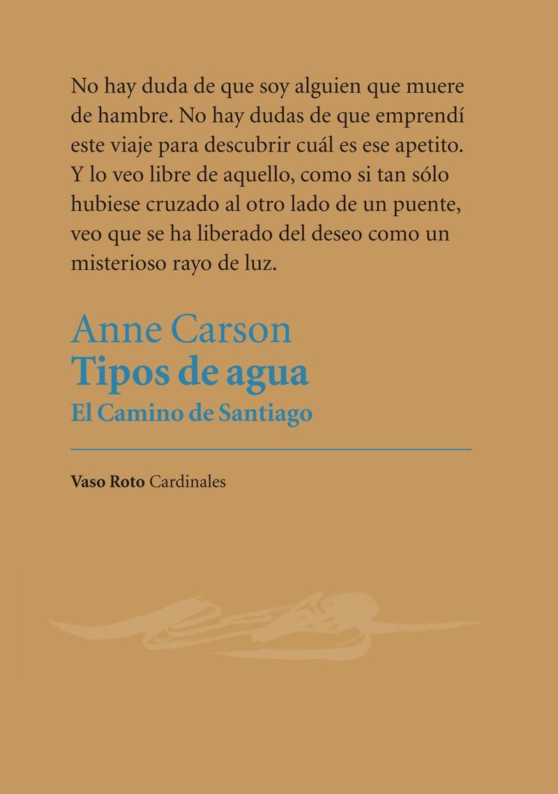 TIPOS DE AGUA : EL CAMINO DE SANTIAGO | 9788494898907 | CARSON , ANNE