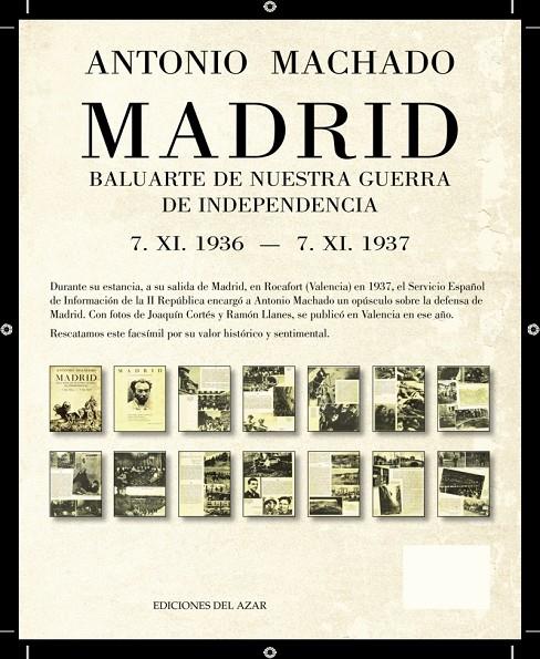 MADRID BALUARTE DE NUESTRA GUERRA DE INDEPENDENCIA | 9788495885906 | MACHADO, ANTONIO