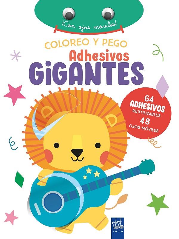 COLOREO Y PEGO ADHESIVOS GIGANTES : LEÓN | 9788408266389