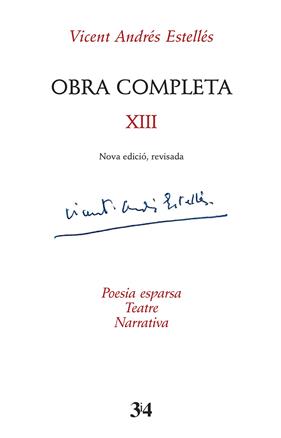 OBRA COMPLETA REVISADA, VOLUM XIII | 9788417469979 | ANDRÉS ESTELLÉS, VICENT
