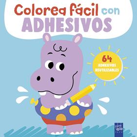 COLOREA FÁCIL CON ADHESIVOS : HIPOPÓTAMO | 9788408312109