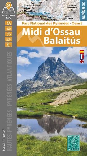 MIDI D'OSSAU : BALAITÚS : PARC NATIONAL DES PYRENEES OUEST 1:30.000 | 9788470110948