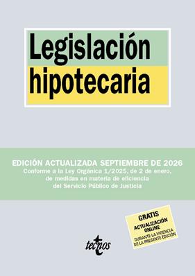 LEGISLACIÓN HIPOTECARIA ( 09/2026 ) | 9788430994380