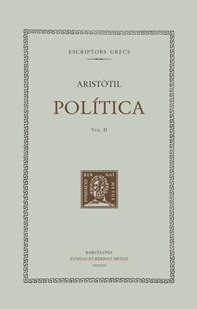 POLÍTICA (VOL. II) | 9788498594096 | ARISTÒTIL