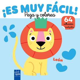 ¡ES MUY FÁCIL! PEGA Y COLOREA : LEÓN | 9788408295655