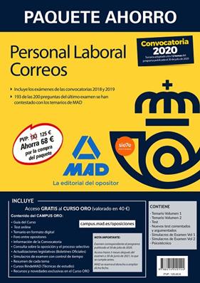 PERSONAL LABORAL CORREOS (PACK AHORRO) | 9788414240144 | 7 EDITORES / GUILLÉN GIL, LUIS IGNACIO / FORUM DE CATALUNYA / GUILLEN DIAZ, LOURDES ALEJANDRA
